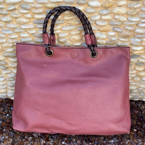 Plinio Visona Maroon/Animal Print Leather Reversible Tote/Crossbody Bag. NWT - Picture 4 of 14